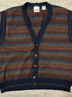 vintage 1980s italian striped knit sweater vest